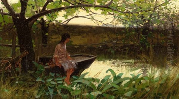 Sitting By A Creek Bed by Charles Morgan Mcilhenney