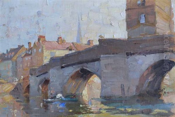 The Tower Bridge, Rouen - France Oil Painting by William Beckwith Mcinnes