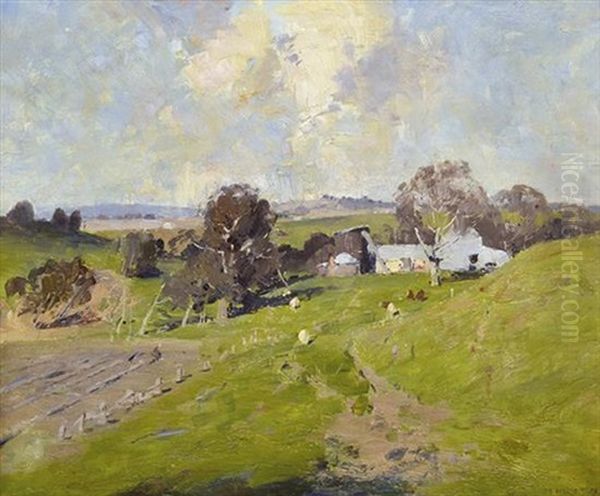 Hillside Farm Oil Painting by William Beckwith Mcinnes