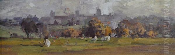 Urban Pastoral Oil Painting by William Beckwith Mcinnes