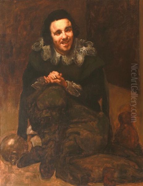 El Bobo (after Velazquez) Oil Painting by William Beckwith Mcinnes