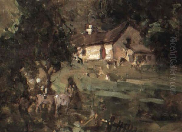 Crofter's Cottage Oil Painting by William Beckwith Mcinnes