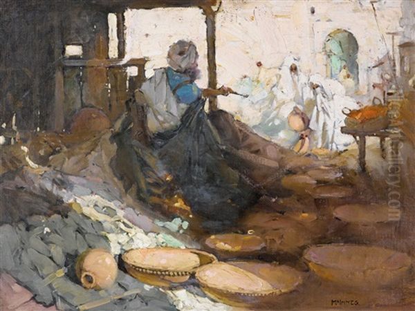 The Moorish Potter At Work Oil Painting by W.B. McInness