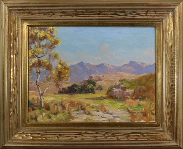 Landscape With Distant Mountain Range Oil Painting by Thomas Hill McKay