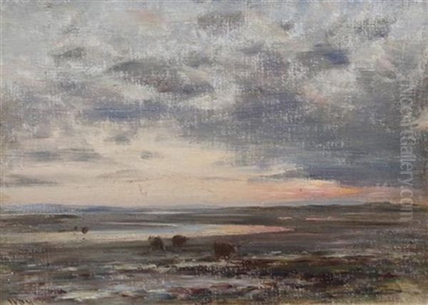 Sunset, Holy Island Sands Oil Painting by William Darling McKay