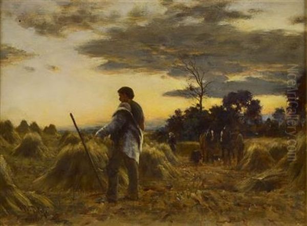 A Harvest Twilight Oil Painting by William Darling McKay