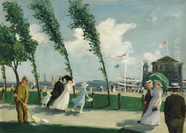 Windy Day On Battery Park by Howard McLean