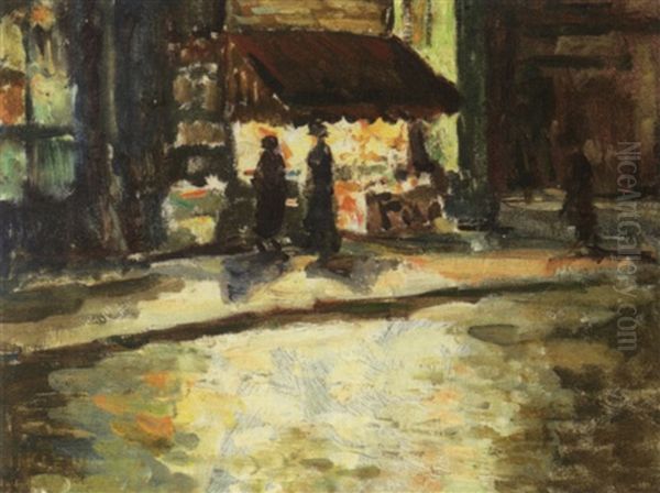 Ladies On A Street At Night by Howard McLean