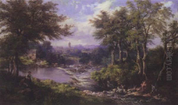 A View Near Stirling Castle Oil Painting by McNeil Robert McLeay