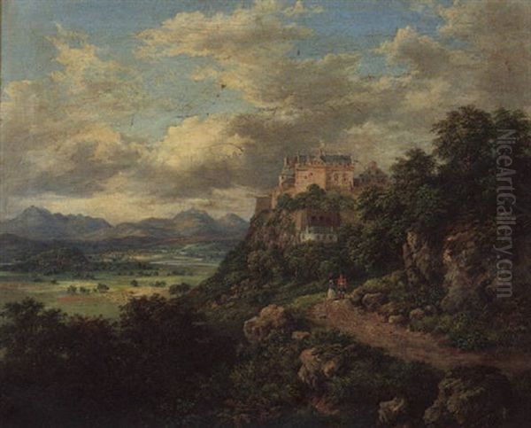 Stirling Castle With Craig Forth And Ben Ledi, Ben More And Ben Vorlich In The Distance Oil Painting by McNeil Robert McLeay