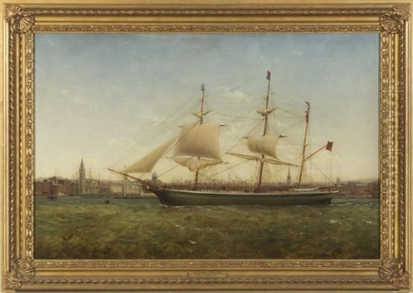 The Barque James Longton On The Mersey Off Liverpool Oil Painting by William Kimmins McMinn