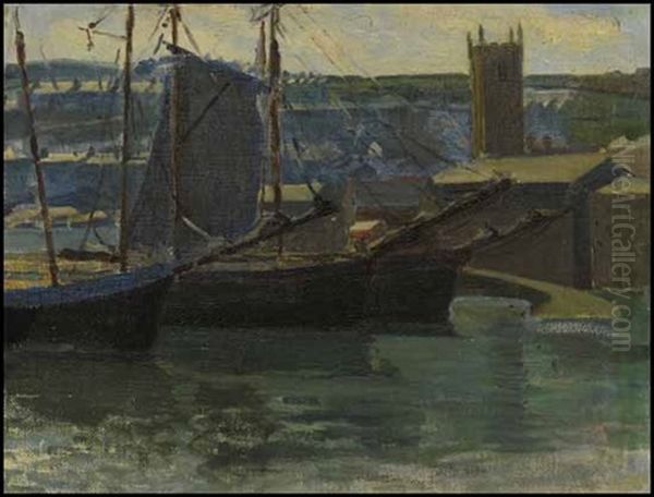 Harbour Scene Oil Painting by Helen Galloway Mcnicoll