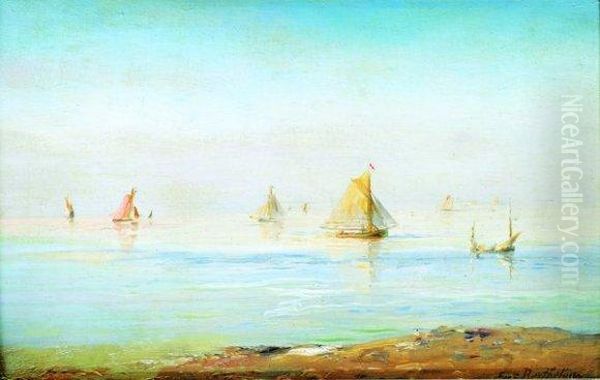 Les Voiles En Mer Calme Oil Painting by Eugene Berthelon