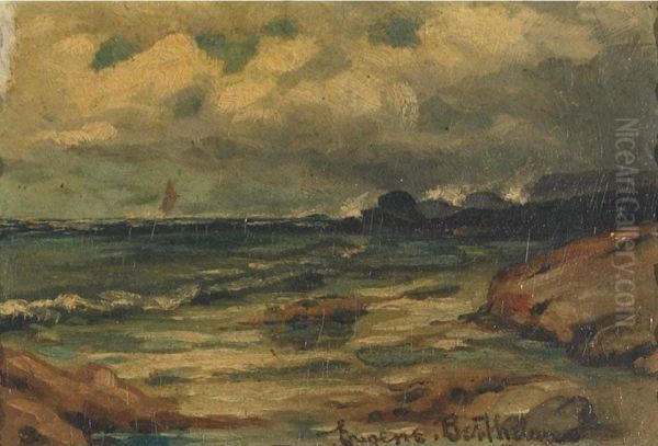 Coastal View Oil Painting by Eugene Berthelon