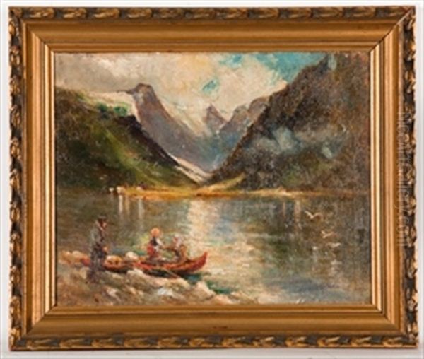 Children At The Edge Of A Loch Oil Painting by William McTaggart