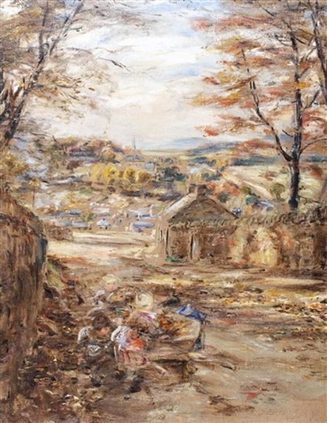 Autumn Leaves Lasswade Oil Painting by William McTaggart