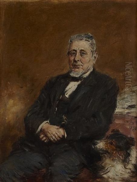 Portrait Of Baillie Duncan Macdonald And His Dog Oil Painting by William McTaggart