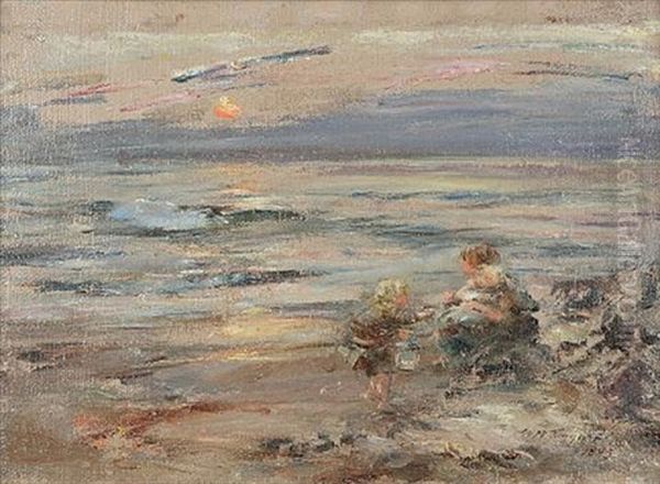 Away To The West (as The Sun Went Down) Oil Painting by William McTaggart