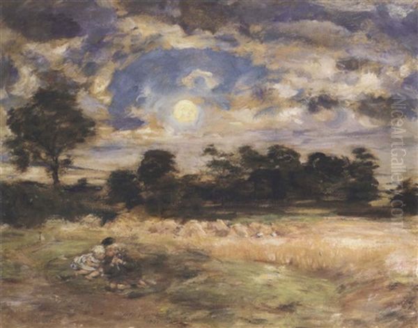 The Harvest Moon At Twilight Oil Painting by William McTaggart