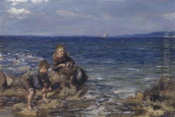 Caught In The Tide Oil Painting by William McTaggart