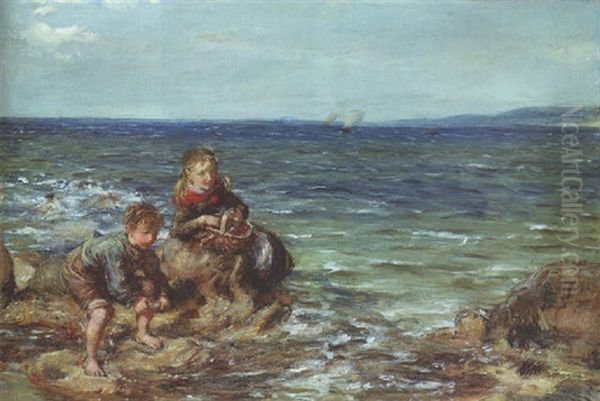 Caught In The Tide Oil Painting by William McTaggart