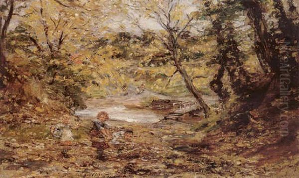 Golden Autumn Lothianburn Oil Painting by William McTaggart