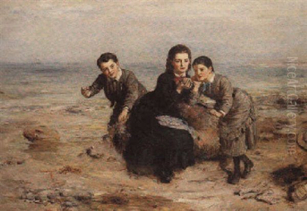 A Day On The Sea-shore Oil Painting by William McTaggart