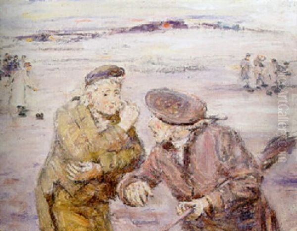 The Laird And The Butler, A Curling Story Oil Painting by William McTaggart