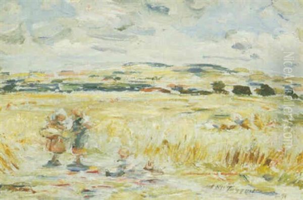 Harvest At Broomieknowe by William McTaggart