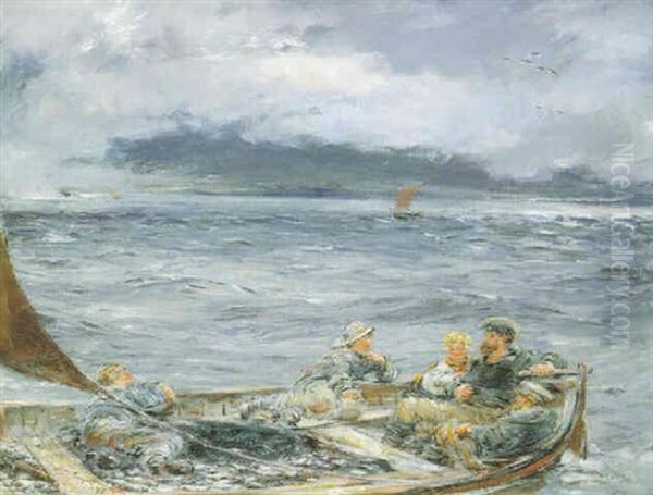 Mist Rising Off The Arran Hills Oil Painting by William McTaggart