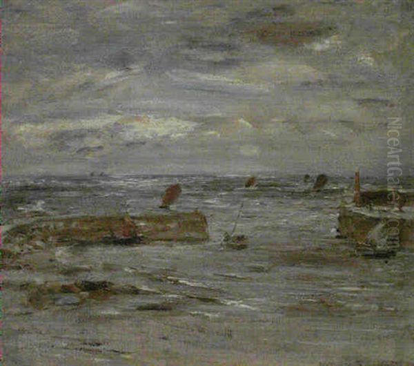 Port Set On Harbour Oil Painting by William McTaggart