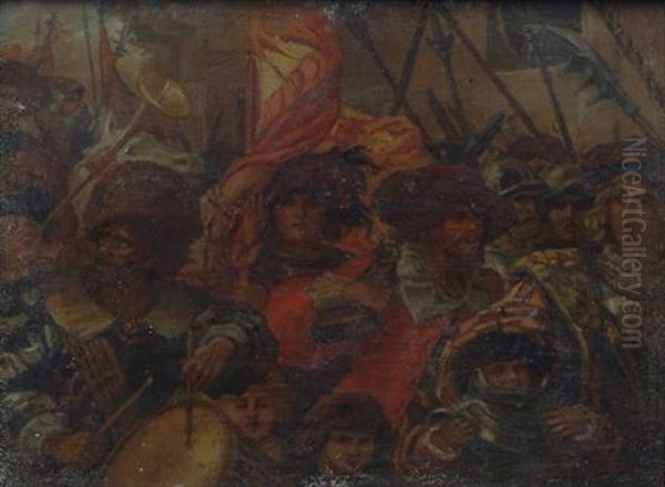 Esercito In Marcia Oil Painting by Riccardo Meacci