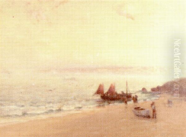 On The Coast (st. Ives Bay?) Oil Painting by Arthur Meade