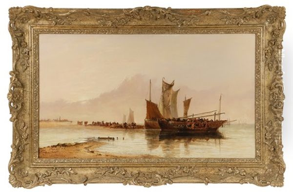 Yarmouth Sands Oil Painting by Arthur Joseph Meadows