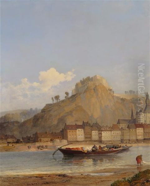 Dinant On The Meuse, Belgium Oil Painting by Arthur Joseph Meadows