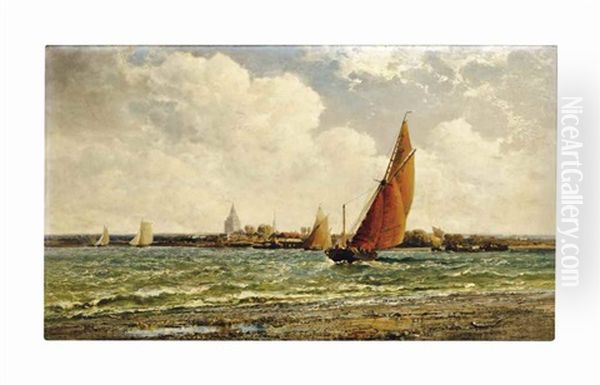 The Ouse At King's Lynn Oil Painting by Arthur Joseph Meadows