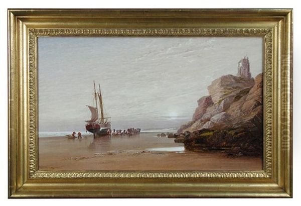 Off Tynemouth Sands Oil Painting by Arthur Joseph Meadows