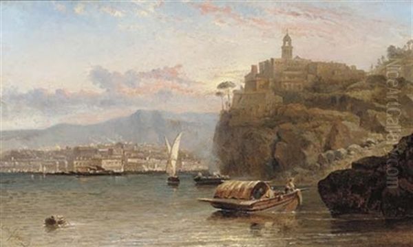 A Monastery On The Amalfi Coast Oil Painting by Arthur Joseph Meadows