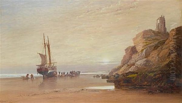 Tynemouth Sands Oil Painting by Arthur Joseph Meadows