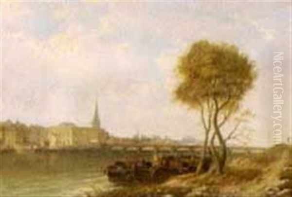 Perth On The River Tay Oil Painting by Arthur Joseph Meadows