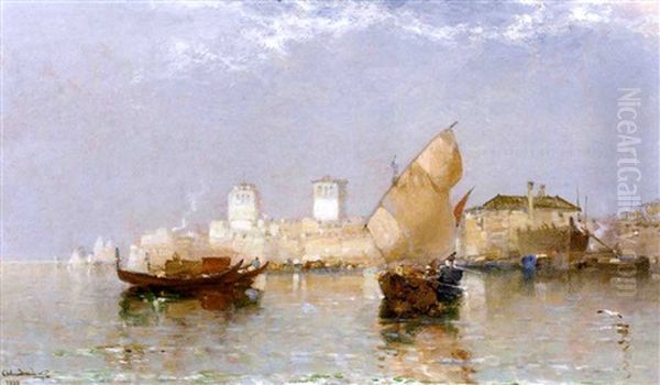 San Nicolo On The Lido, Venice Oil Painting by Arthur Joseph Meadows