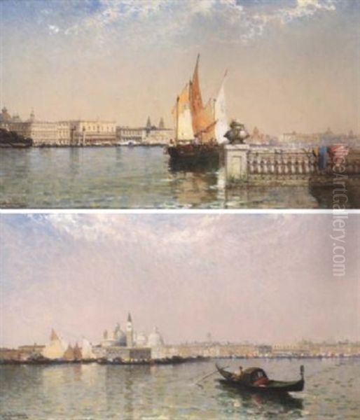 Venice From Beyond S. Giorgio Oil Painting by Arthur Joseph Meadows