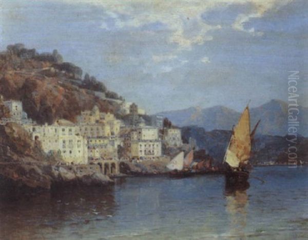 Atrani, Gulf Of Amalfi Oil Painting by Arthur Joseph Meadows