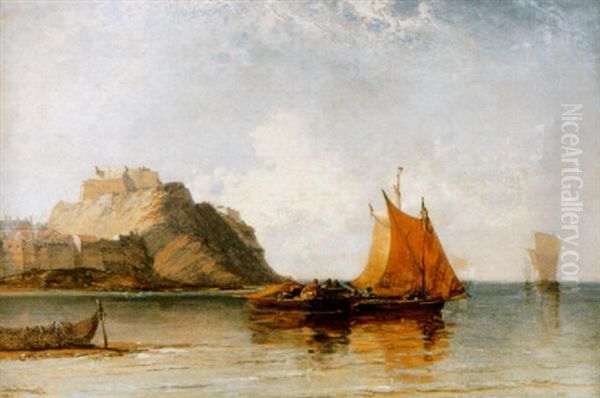 Elizabeth Castle, Jersey Oil Painting by Arthur Joseph Meadows