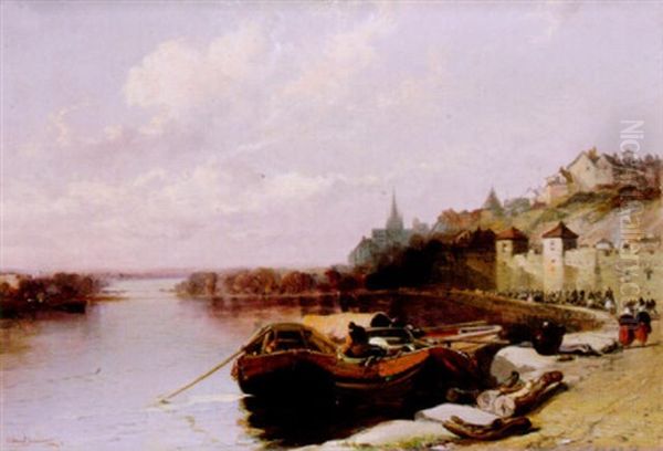 Rietz Near Saumur, On The Loire Oil Painting by Arthur Joseph Meadows