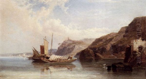 View Of The Bay Of Naples Oil Painting by Arthur Joseph Meadows