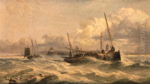 Off Dunkirk Oil Painting by Arthur Joseph Meadows