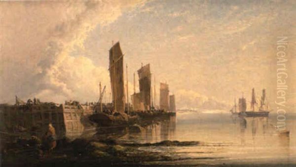 The Quay Oil Painting by Arthur Joseph Meadows