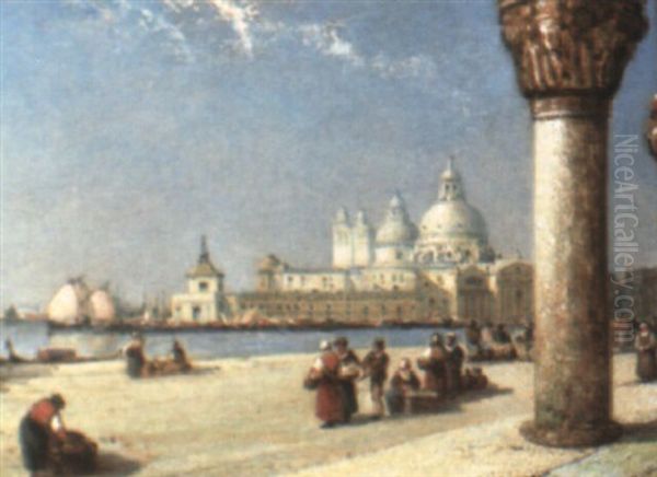 The Church Of Santa Maria Della Salute From The Doge's Palace Oil Painting by Arthur Joseph Meadows