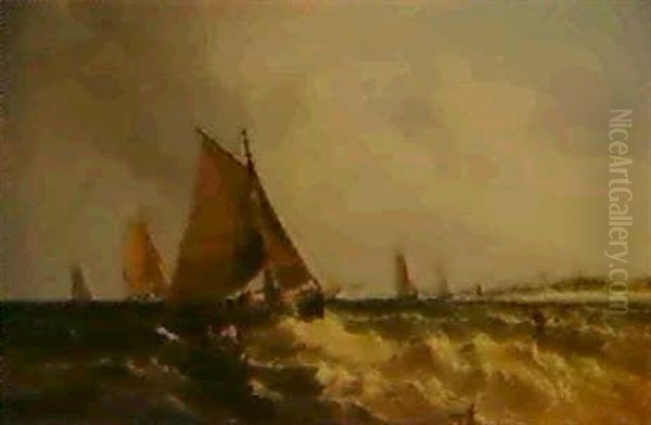 Pulling In The Nets Oil Painting by Arthur Joseph Meadows